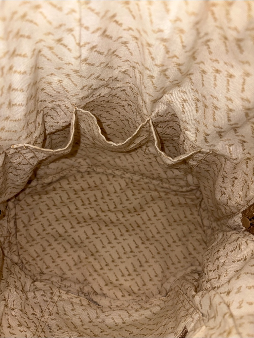 Mona B Cream Canvas Crossbody with Tan Accents - Picture 10 of 13